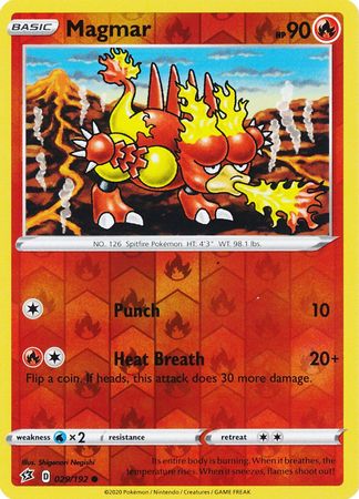 029/192 Magmar Common Reverse Holo Rebel Clash - The Feisty Lizard