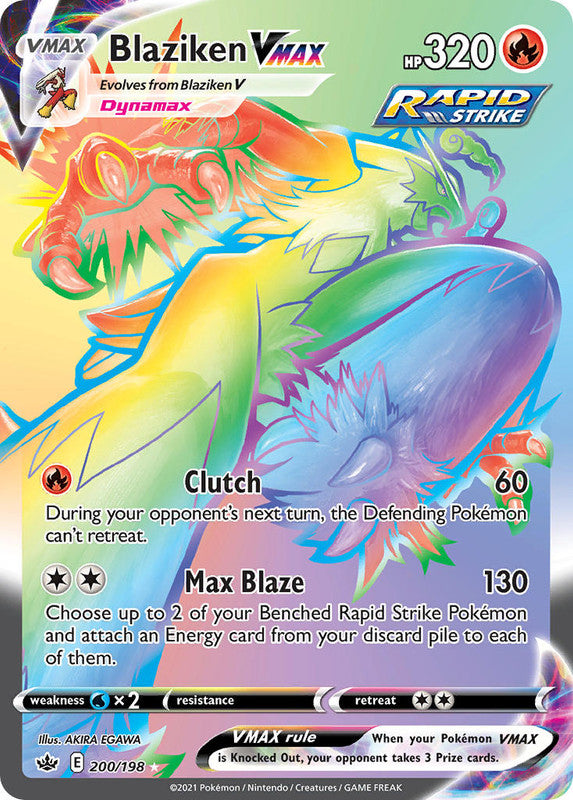 200/198 Blaziken VMAX Hyper Rainbow Secret Rare Trainer Chilling Reign Pokemon TCG - The Feisty Lizard Melbourne Australia