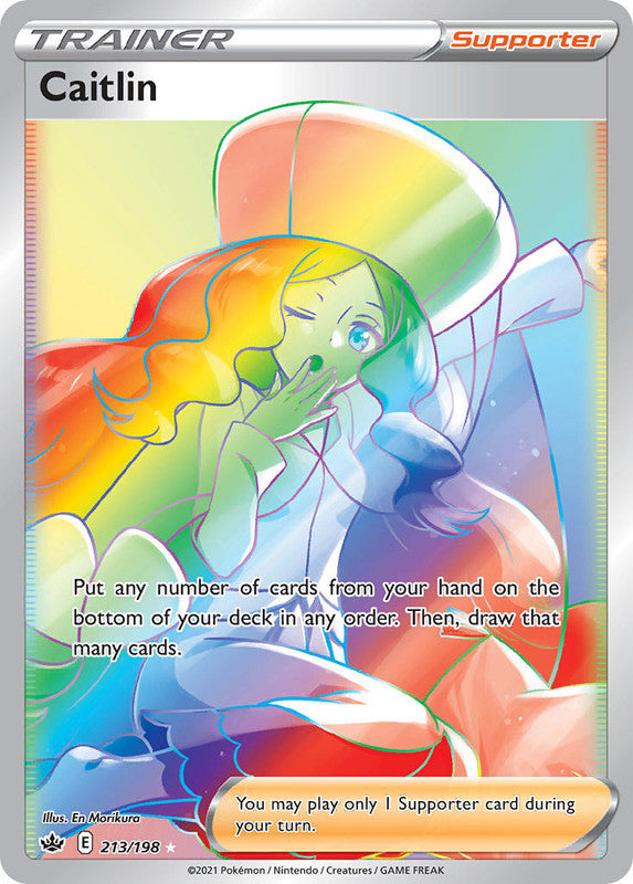 213/198 Caitlin Hyper Rainbow Secret Rare Trainer Chilling Reign Pokemon TCG - The Feisty Lizard Melbourne Australia
