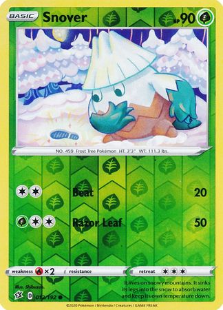 012/192 Snover Common Reverse Holo Rebel Clash - The Feisty Lizard