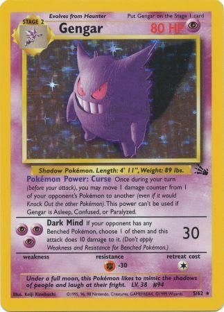 5/62 Gengar Holo Rare Fossil Set Unlimited - The Feisty Lizard