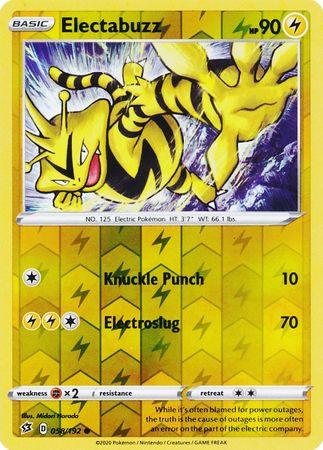 058/192 Electabuzz Common Reverse Holo Rebel Clash - The Feisty Lizard