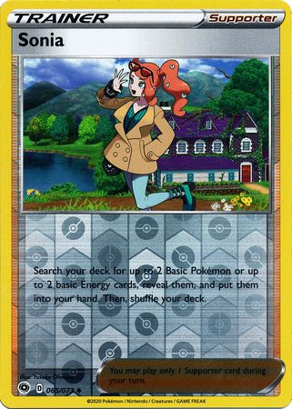 065/073 Sonia Trainer Uncommon Reverse Holo Champion's Path - The Feisty Lizard