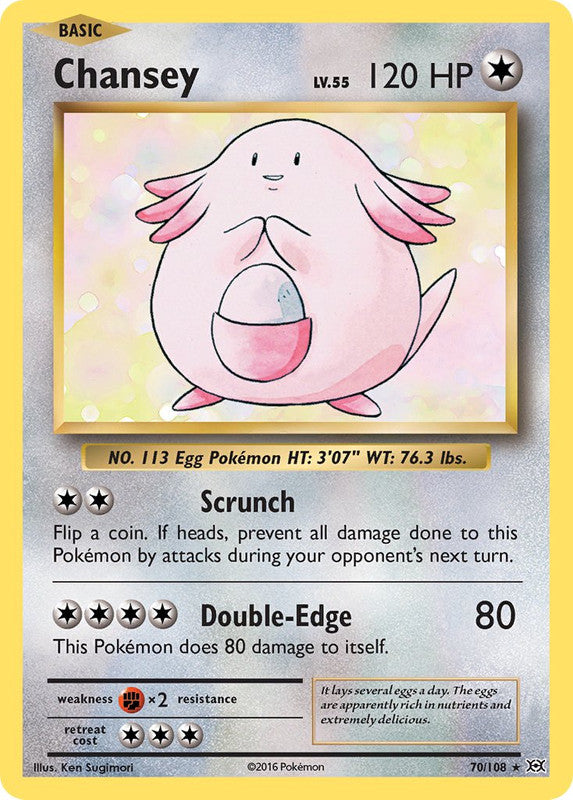 70/108 Chansey Holo Rare Evolutions - The Feisty Lizard