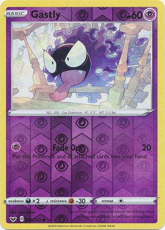 83/202 Gastly Common Reverse Holo Sword & Shield - The Feisty Lizard