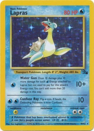 10/62 Lapras Holo Rare Fossil Set Unlimited - The Feisty Lizard
