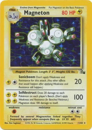 11/62 Magneton Holo Rare Fossil Set Unlimited - The Feisty Lizard