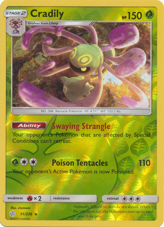 11/236 Cradily Rare Reverse Holo Cosmic Eclipse - The Feisty Lizard