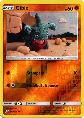 112/236 Gible Common Reverse Holo - The Feisty Lizard