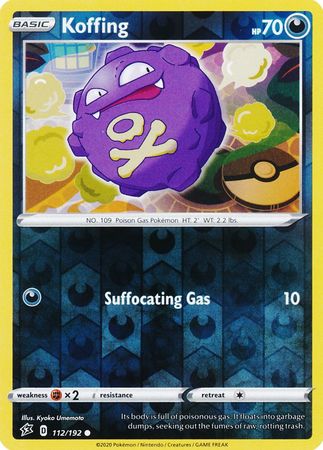 112/192 Koffing Common Reverse Holo Rebel Clash - The Feisty Lizard