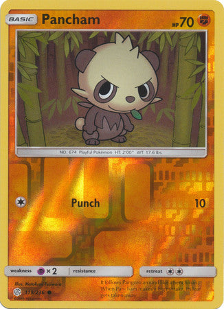 119/236 Pancham Common Reverse Holo Cosmic Eclipse - The Feisty Lizard