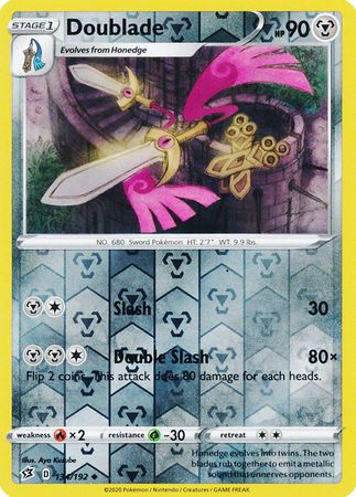 134/192 Doublade Uncommon Reverse Holo Rebel Clash - The Feisty Lizard