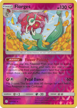 152/236 Florges Rare Holo Reverse Holo Cosmic Eclipse - The Feisty Lizard