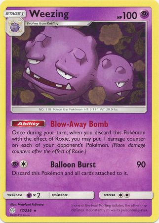 77/236 Weezing Rare Cosmic Eclipse - The Feisty Lizard
