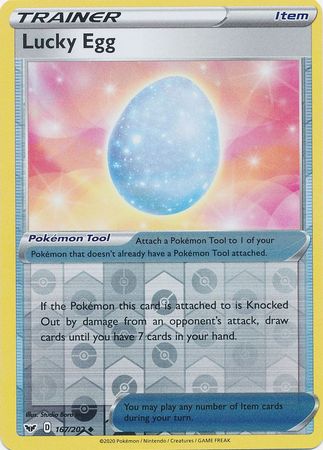 167/202 Lucky Egg Trainer Uncommon Reverse Holo Sword & Shield - The Feisty Lizard