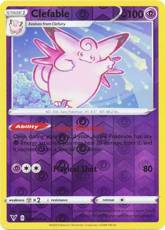 064/185 Clefable Rare Reverse Holo Vivid Voltage - The Feisty Lizard