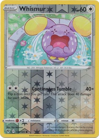 135/185 Whismur Common Reverse Holo Vivid Voltage - The Feisty Lizard