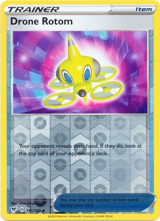 151/185 Drone Rotom Trainer Uncommon Reverse Holo Vivid Voltage - The Feisty Lizard