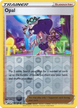 158/185 Opal Trainer Uncommon Reverse Holo Vivid Voltage - The Feisty Lizard