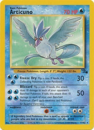 17/62 Articuno Rare Fossil Set Unlimited - The Feisty Lizard