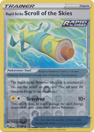151/198 Rapid Strike Scroll of the Skies Trainer Uncommon Reverse Holo Chilling Reign Pokemon TCG - The Feisty Lizard Melbourne Australia