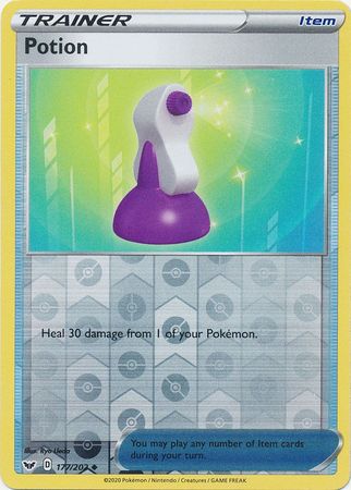 177/202 Potion Trainer Uncommon Reverse Holo Sword & Shield - The Feisty Lizard