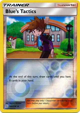 188/236 Blue's Tactics Uncommon Trainer Reverse Holo - The Feisty Lizard