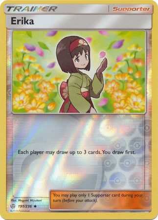 191/236 Erika Uncommon Trainer Reverse Holo Cosmic Eclipse - The Feisty Lizard