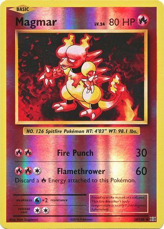 20/108 Magmar Uncommon Reverse Holo XY Evolutions - The Feisty Lizard