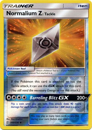 203/236 Normalium Z Tackle Uncommon Trainer Reverse Holo - The Feisty Lizard