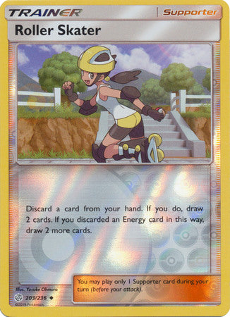 203/236 Roller Skater Uncommon Trainer Reverse Holo Cosmic Eclipse - The Feisty Lizard