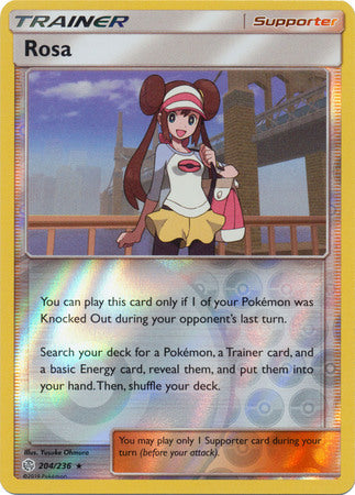 204/236 Rosa Rare Holo Trainer Reverse Holo Cosmic Eclipse - The Feisty Lizard
