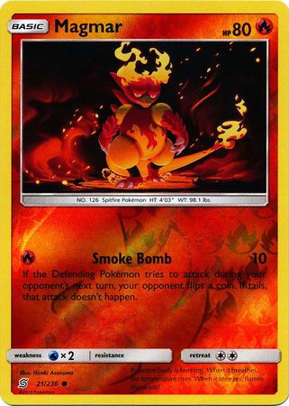 21/236 Magmar Common Reverse Holo - The Feisty Lizard