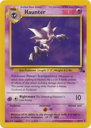 21/62 Haunter Rare Fossil Set Unlimited - The Feisty Lizard