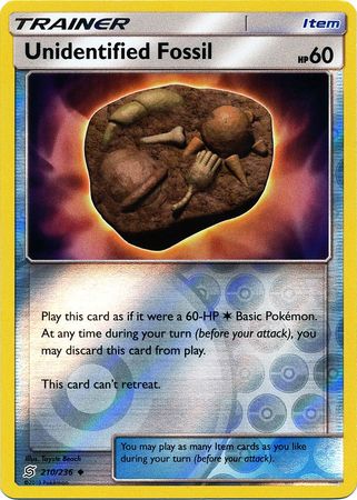 210/236 Unidentified Fossil Uncommon Trainer Reverse Holo - The Feisty Lizard