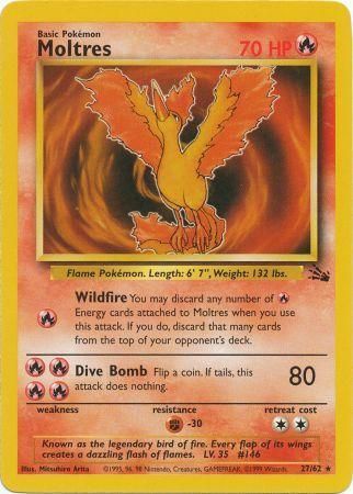 27/62 Moltres Rare Fossil Set Unlimited - The Feisty Lizard