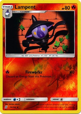 29/236 Lampent Uncommon Reverse Holo - The Feisty Lizard