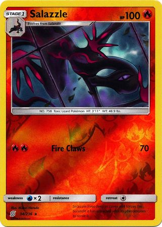 34/236 Salazzle Rare Reverse Holo - The Feisty Lizard