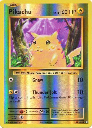 35/108 Pikachu Common Reverse Holo XY Evolutions - The Feisty Lizard