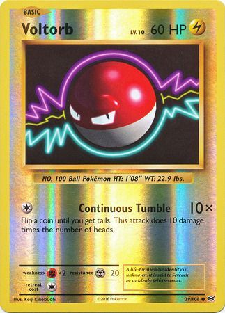 39/108 Voltorb Common Reverse Holo XY Evolutions - The Feisty Lizard