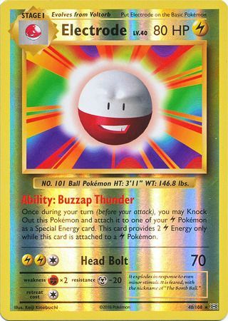 40/108 Electrode Rare Reverse Holo XY Evolutions - The Feisty Lizard