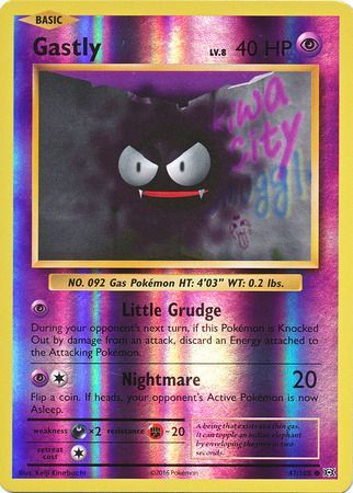 47/108 Gastly Common Reverse Holo XY Evolutions - The Feisty Lizard