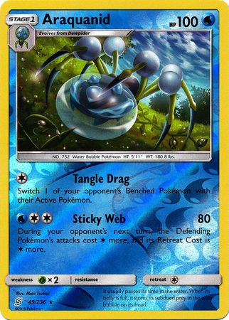 49/236 Araquanid Rare Reverse Holo - The Feisty Lizard