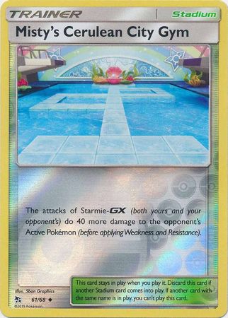61/68 Misty's Cerulean City Gym Trainer Uncommon Reverse Holo Hidden Fates - The Feisty Lizard