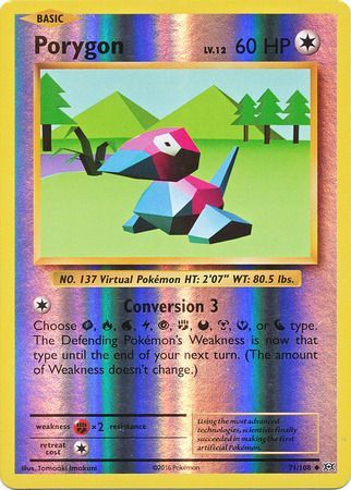 71/108 Porygon Uncommon Reverse Holo XY Evolutions - The Feisty Lizard
