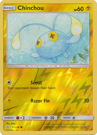 71/236 Chinchou Common Reverse Holo Cosmic Eclipse - The Feisty Lizard