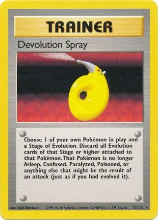 72/102 Devolution Spray Trainer Rare Base Set Unlimited - The Feisty Lizard
