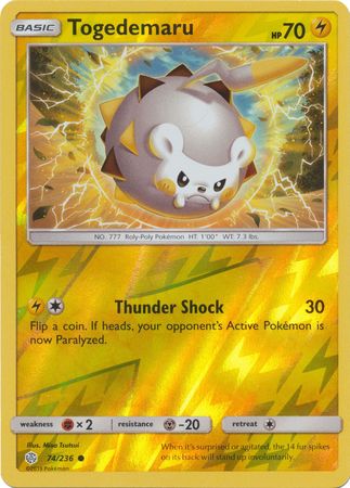 74/236 Togedemaru Common Reverse Holo Cosmic Eclipse - The Feisty Lizard