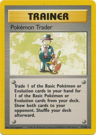 77/102 Pokémon Trader Trainer Rare Base Set Unlimited - The Feisty Lizard