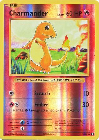 9/108 Charmander Common Reverse Holo XY Evolutions - The Feisty Lizard